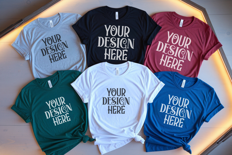 Christmas Family Matching Group Flat Lay T-Shirt Mockups