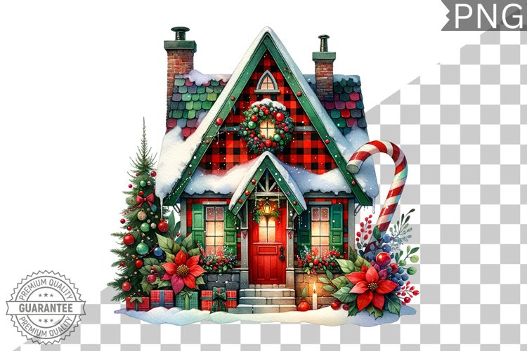 Christmas House Sublimation - Clipart PNG Design