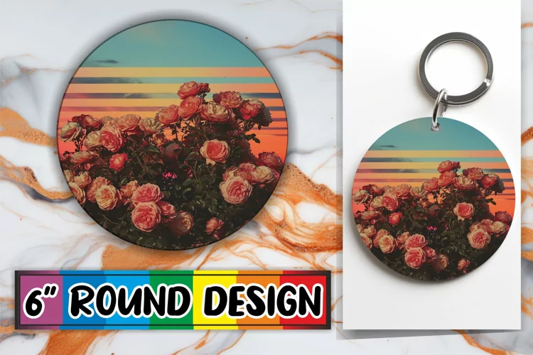 Colorful Vintage Bloom Sublimation Assortment - Round Design