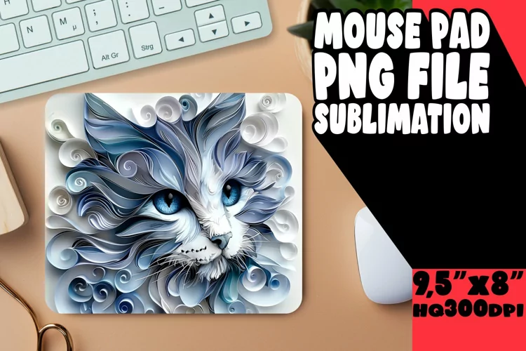 Feline Finesse 3D Sublimation Mouse Pad - Cat Lover