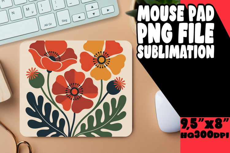 Unique Mouse Mat Sublimation, Flowers
