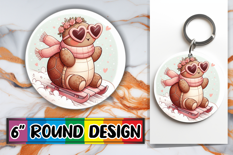 Timeless Sublimation Circle PNG, Turtle