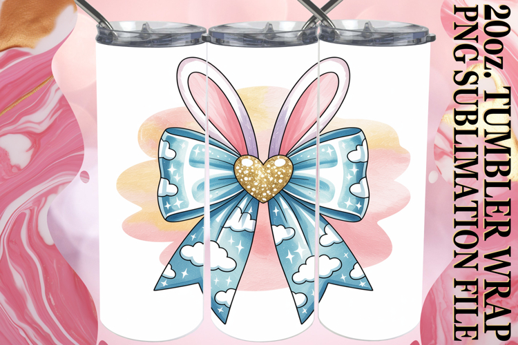 Cozy Sunsets 20oz tumbler wrap, Easter Bow