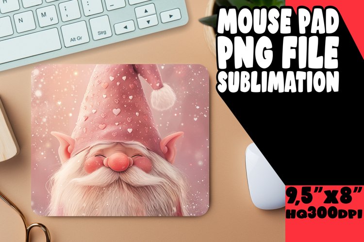 Springtime Symphony: Gnome Mouse Pad Design Watercolor example image 1