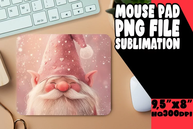 Springtime Symphony: Gnome Mouse Pad Design Watercolor