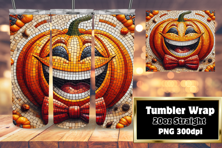 Personalized Tumbler Artwork , Cute Pumpkin