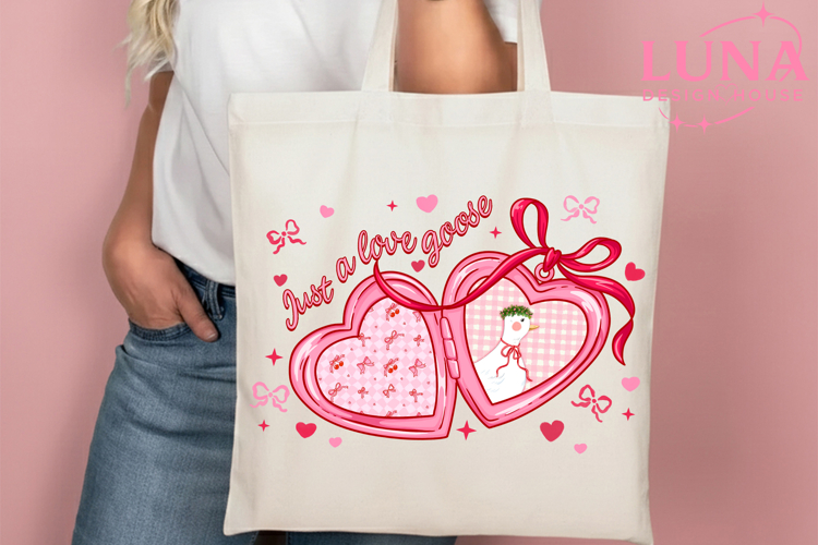 Just A Love Goose Png, Valentine Goose png, Duck valentines