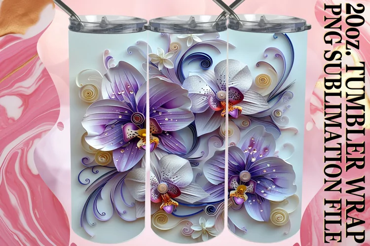 Colorful Whimsical Flower 3D 20oz Sublimation