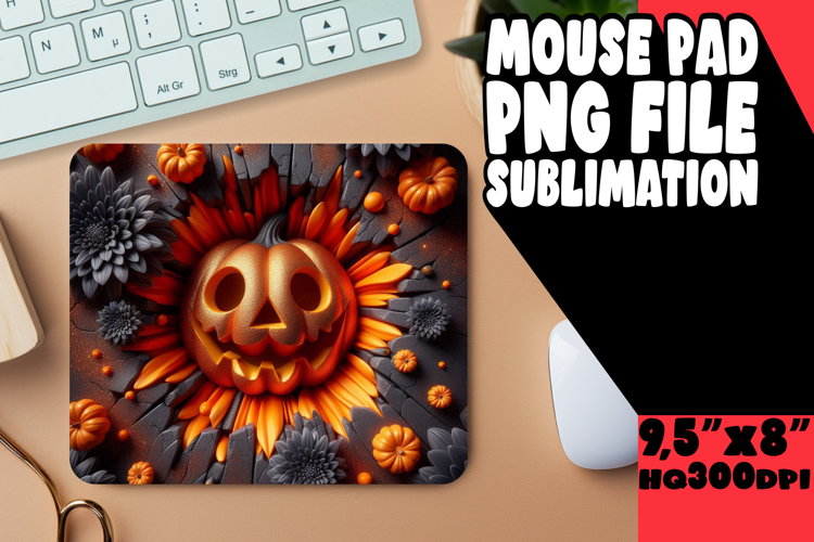 COZY MOUSE PAD SUBLIMATION MAGIC, 3D Pumpkin