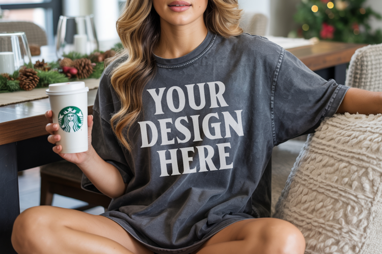 Pepper Christmas Comfort Colors 1717 T-shirt Mockup