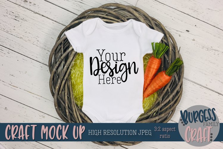 Easter Baby bodysuit Craft mock up |High Resolution JPEG example image 1