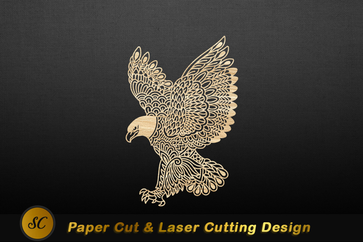 Intricate Eagle Wood Carving bird Laser cut