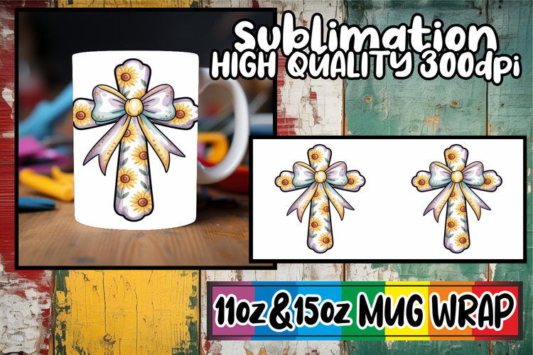 Vibrant souls sublimation print wrap, Cross and Bow