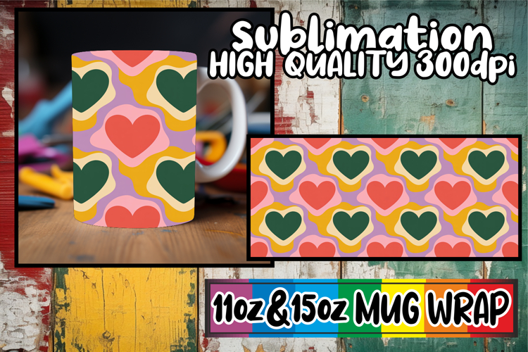 Amazing vibes sublimation 11oz 15oz mug wrap, Valentines Pa