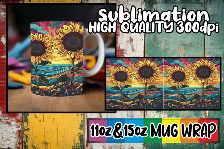 Floral Nostalgia Wonderland: Spring Mug Wrap Sublimation