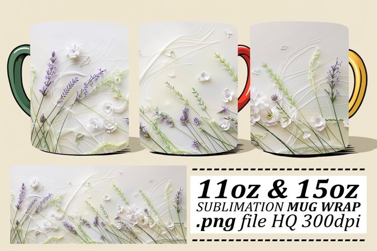 Fresh Spring Blossoms Mug Wrap - Pattern 11oz 15oz example image 1