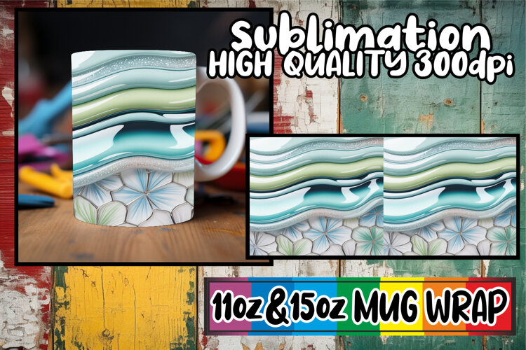 Refreshing moments sublimation mug wrap, Pattern example image 1