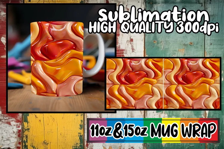 Abstract Puff Creations: Vibrant Mug Art 11oz/15oz
