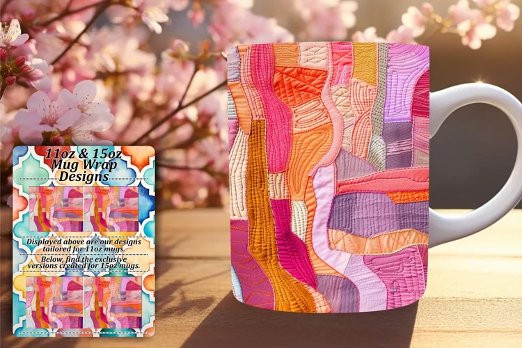 Stitched Wonderland Mug Design Sublimation 15oz