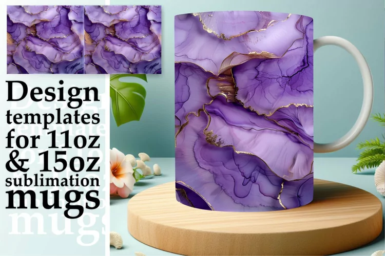 Vibrant 3D Blossom Beauty Mug Wrap: Sublimation - 11oz/15oz
