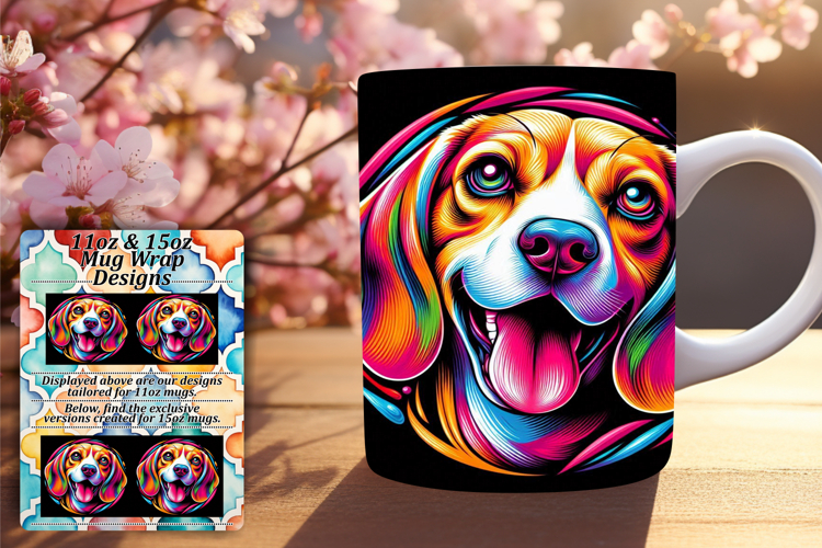 Warm 15oz Mug Wrap Png Artwork , Dog