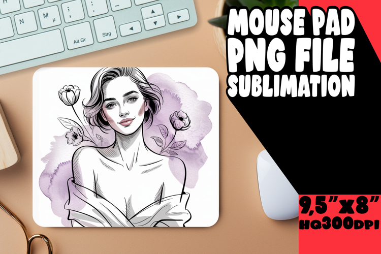 Enchanted Mouse Mat Sublimation Style, Beauty Woman