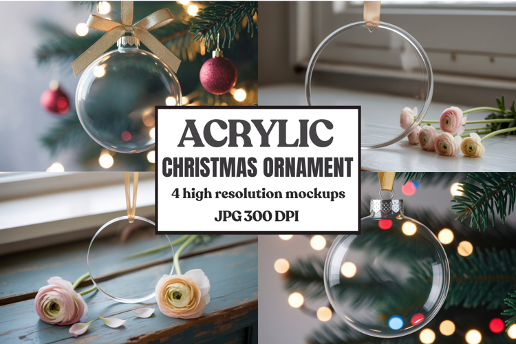 Acrylic Christmas Ornament Mockup , christmas ornament mocku