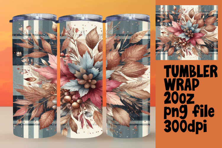 Beautiful 20oz Tumbler Artwork , Autumn Flower