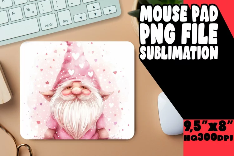 Whimsical Woodland: Watercolor Gnome Mouse Pad Design
