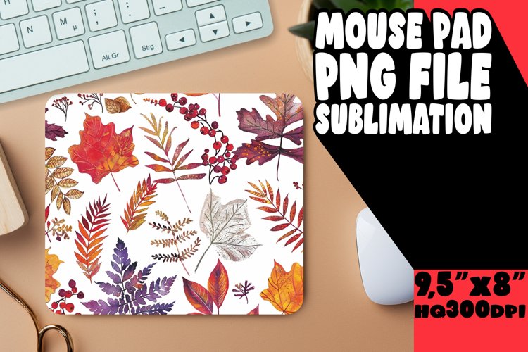Vibrant Fall Season Mouse Pad with Watercolor