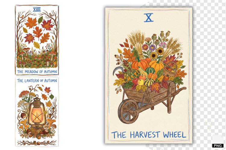 Autumn Tarot Cards PNG example image 1