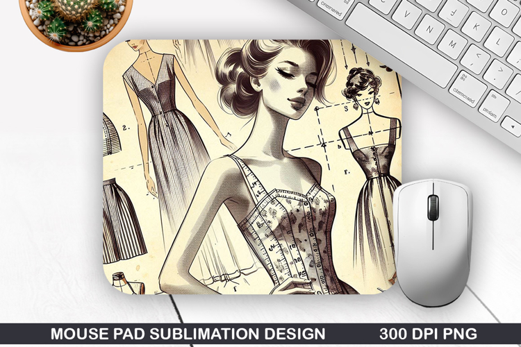 Vintage Mouse Pad Sublimation PNG Design - Mouse Pad PNG