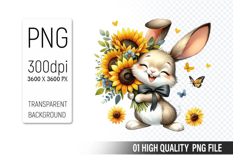 Cute Bunny, Animal Sublimation Clipart PNG