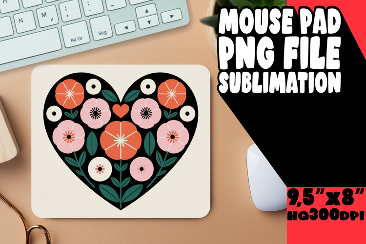 Bright Desk Pad Designs for Gifts, Flowers Heart