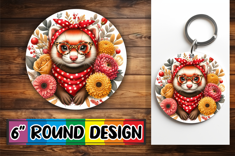 Bright Sublimation Round Ornaments, Cute Animals