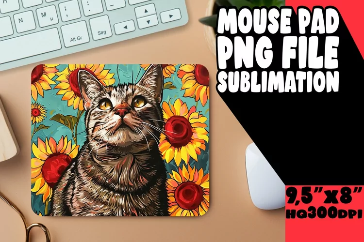 Amusing Kitty Print Desk Mat