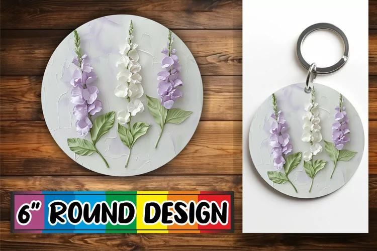 White Blossom Radiance: 3D Circle Design Sublimation
