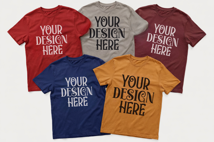 Christmas Family Matching Shirt Mockup | Cozy Boho Flat Lay