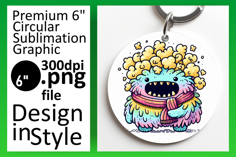 Chic Circle PNG Car Coaster Design , Monster