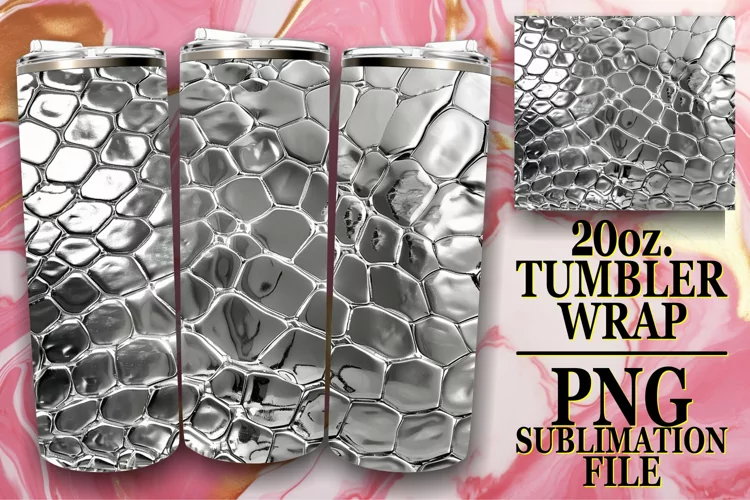 3D Patterned Quilt Tumbler Wrap PNG, 20oz