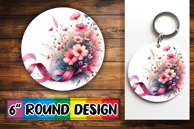 Radiant Circle Keychain Magic PNG, Flowers
