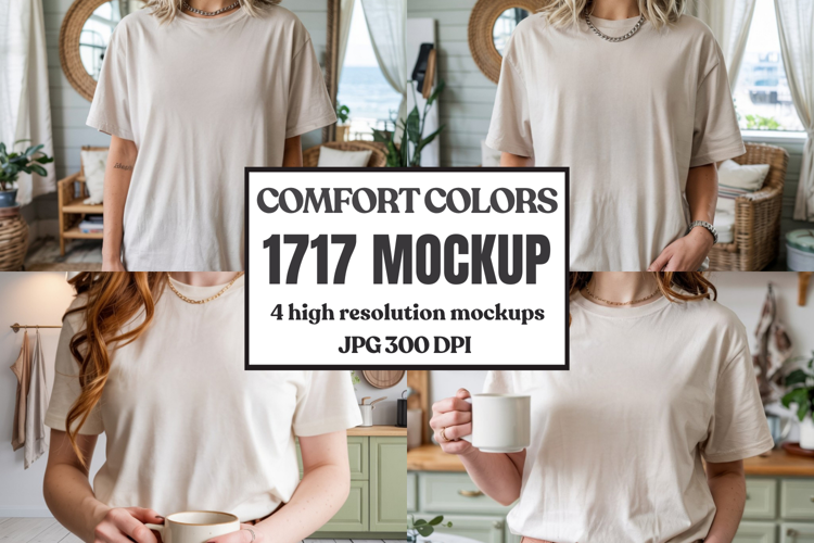 Comfort Colors 1717 Yellow T-Shirt Mockup