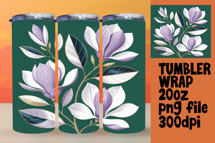 SLEEK 20oz Tumbler Design , Flowers example image 1