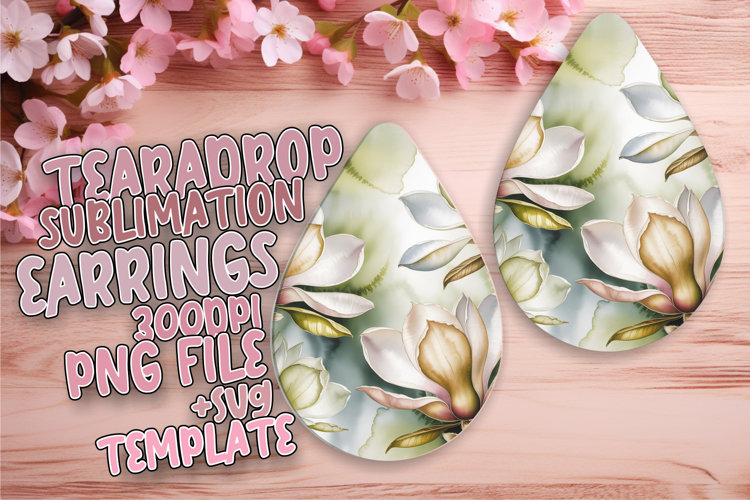 Creative Teardrop Earrings PNG for DIY , Flowers