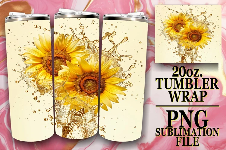 Watercolor Oasis: Sublimation Wrap - 20oz Tumbler