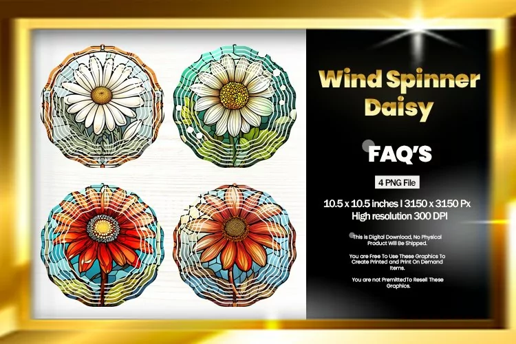 Daisy Wind Spinner Sublimation - 04 Variations