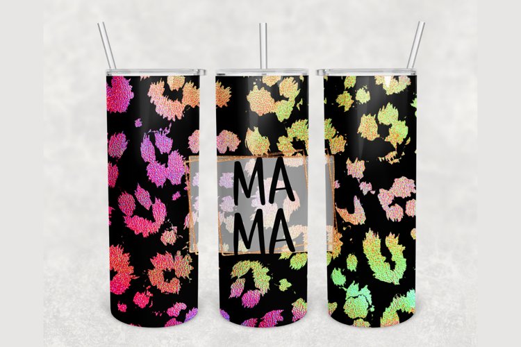 Mama Glitter Leopard 20 oz sublimation design tumbler