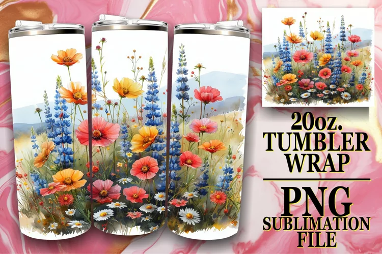 Charming Springtime Flower Meadow Tumbler Design