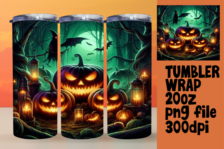 EYE-CATCHING 20oz Tumbler Template , Horror Halloween