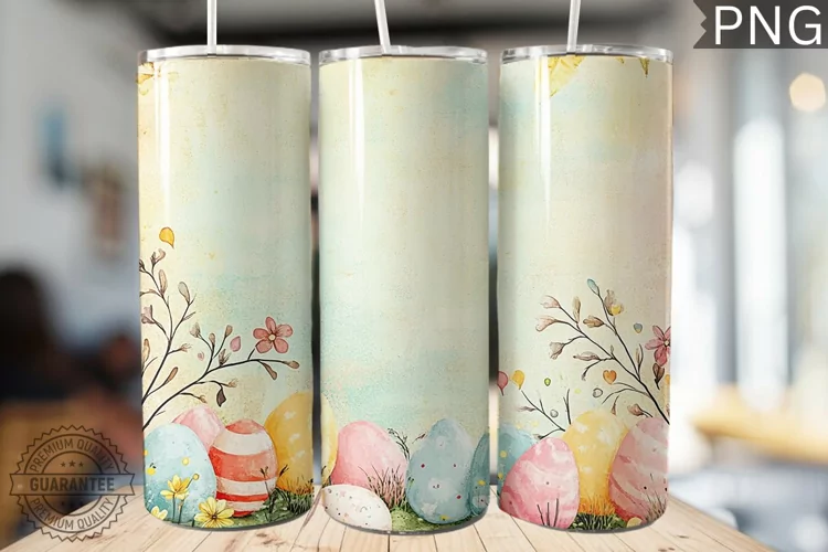 Spring Easter Tumbler Wrap - High Quality 300 Dpi